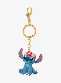 Loungefly Disney Lilo & Stitch Flower Crown Stitch 3D Keychain — BoxLunch Exclusive