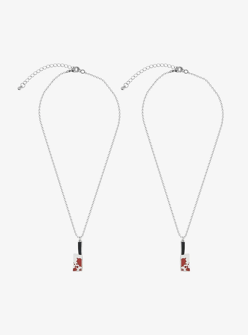 Bloody Heart Knife Magnet Best Friend Necklace Set