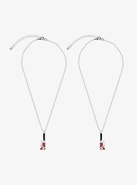 Bloody Heart Knife Magnet Best Friend Necklace Set