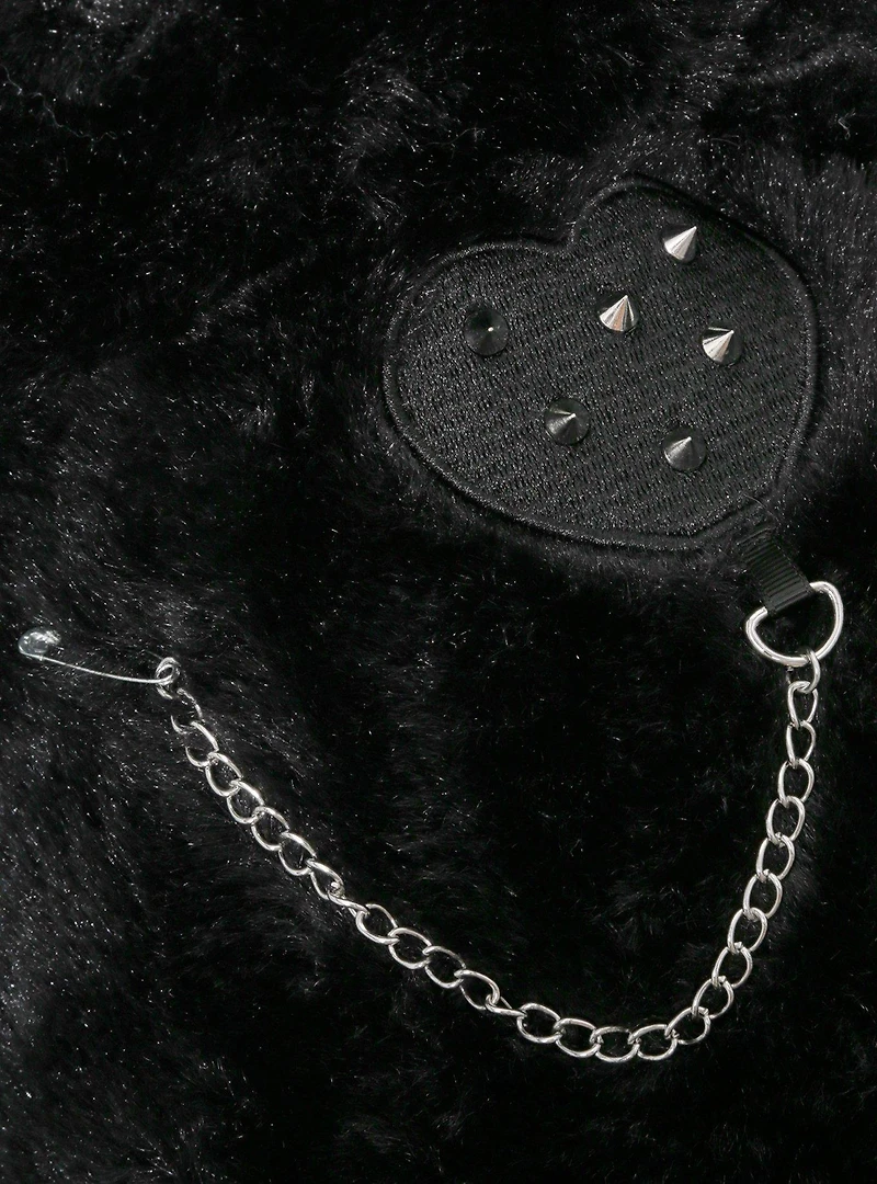 Black Bunny Piercings & Chains Plush Mini Backpack