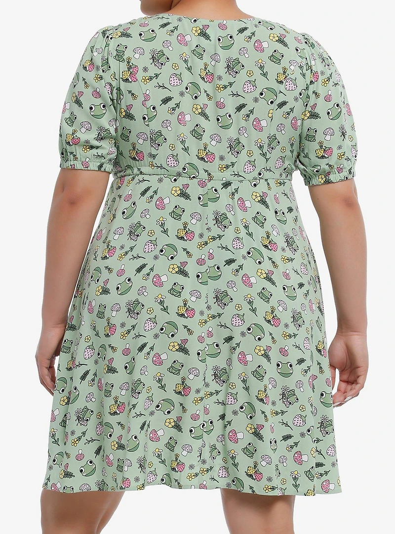 Thorn & Fable Frog Mushroom Babydoll Dress Plus Size