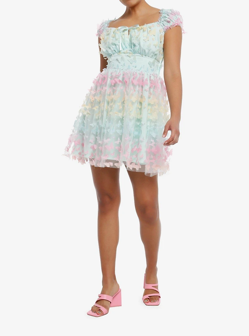 Thorn & Fable® Pastel Rainbow Butterfly Dress