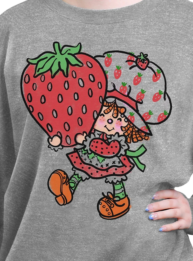 Strawberry Shortcake Big Strawberry Girls Oversized Sweatshirt