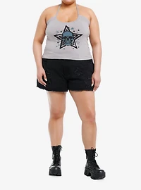 Social Collision Skull & Star Girls Halter Top Plus
