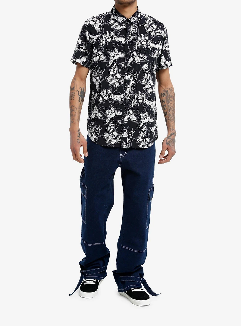 Skull Fairy Wing Woven Button-Up