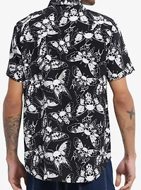 Skull Fairy Wing Woven Button-Up