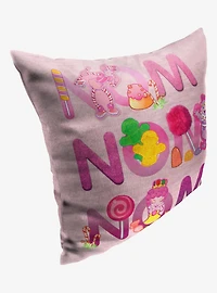 Candyland Nom Nom Nom Printed Throw Pillow