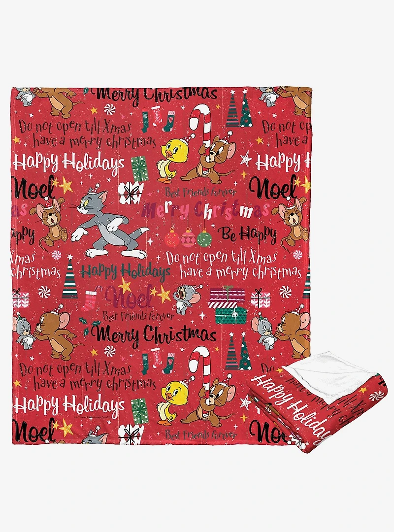 Tom And Jerry Festive Cheer Silk Touch Throw