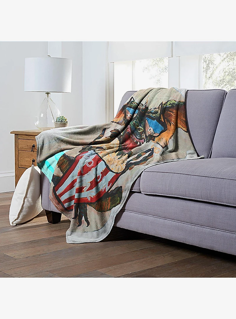 WB 100 The Gremlins Painted Gremlin Silk Touch Throw