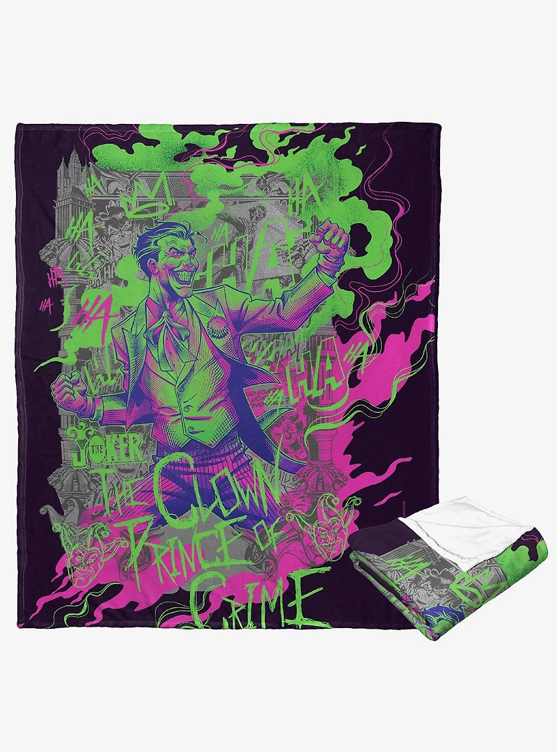 WB 100 DC Batman The Joker Clown Prince Silk Touch Throw