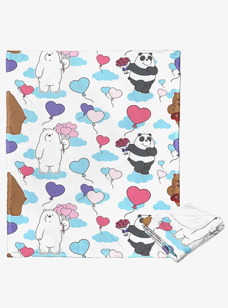 We Bare Bears Bears And Balloons Silk Touch Throw