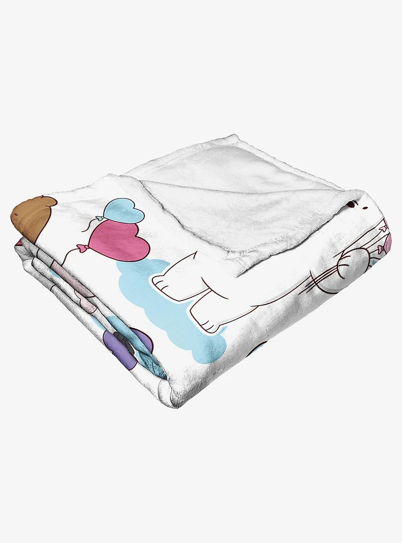 We Bare Bears Bears And Balloons Silk Touch Throw