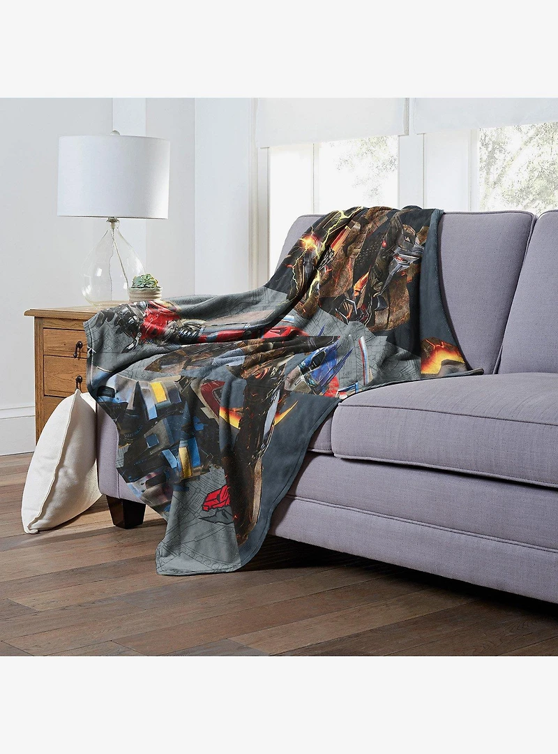 Transformers: Rise Of The Beasts Scourge Versus Optimus Prime Silk Touch Throw