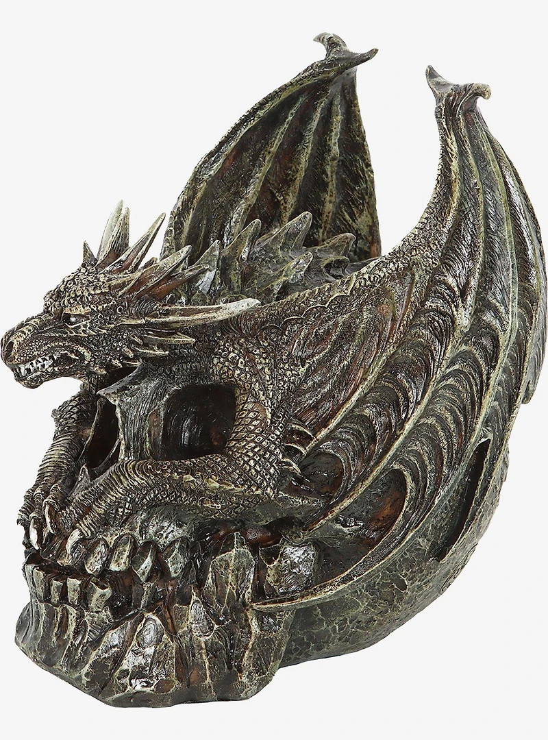 Spiral Draco Skull Sculpture