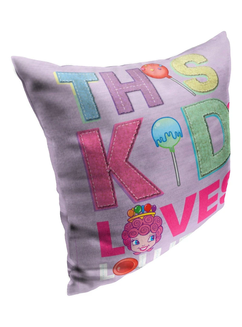 Candyland Love Lollipops Printed Throw Pillow