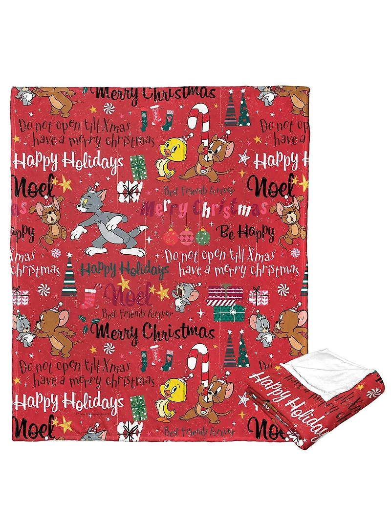 Tom And Jerry Festive Cheer Silk Touch Throw