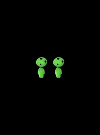 Studio Ghibli® Princess Mononoke Kodama Glow-In-The-Dark Front/Back Earrings