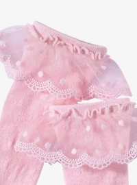 Pink Lace Ruffle Crew Socks