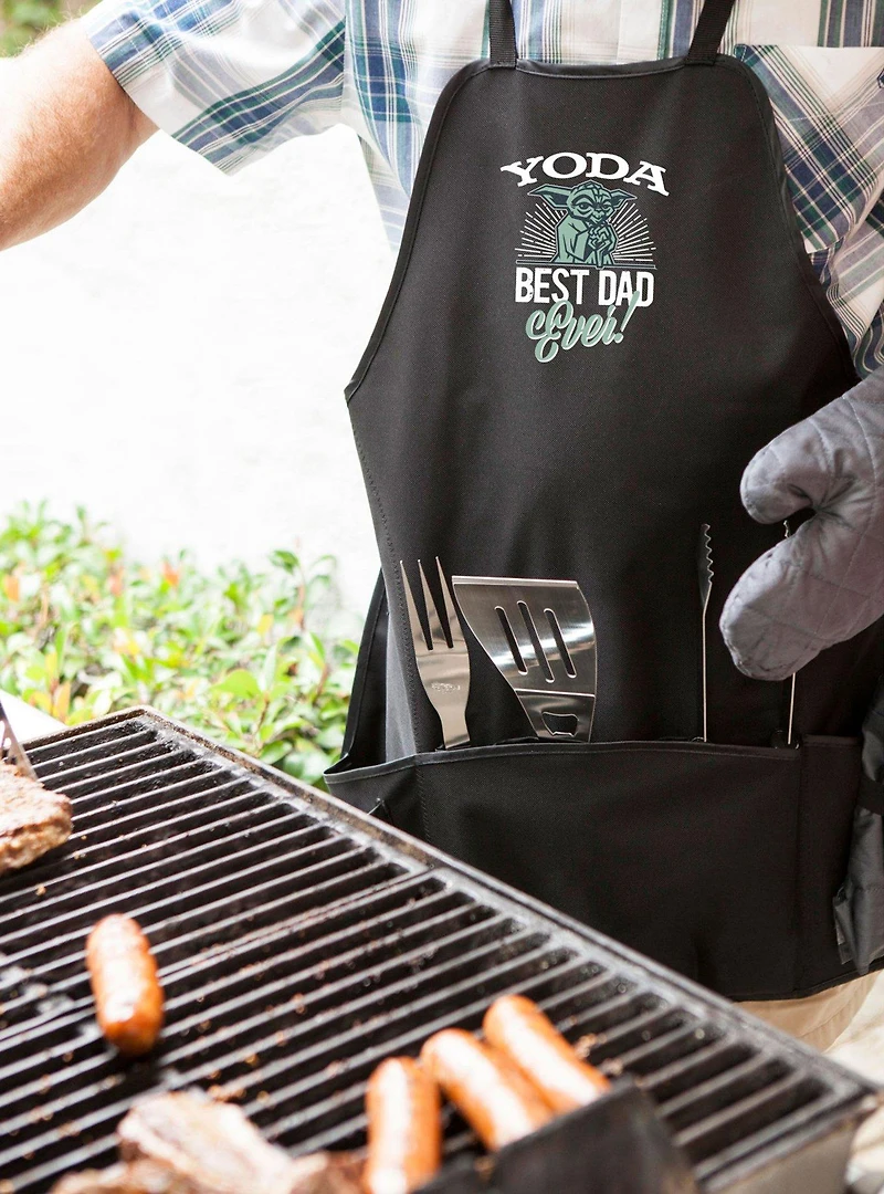 Star Wars Yoda Best Dad Apron Tote Pro Grill Set