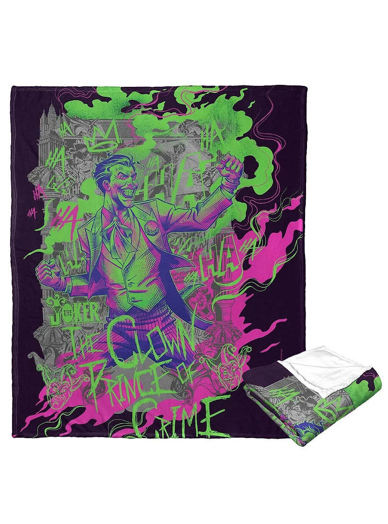 WB 100 DC Batman The Joker Clown Prince Silk Touch Throw