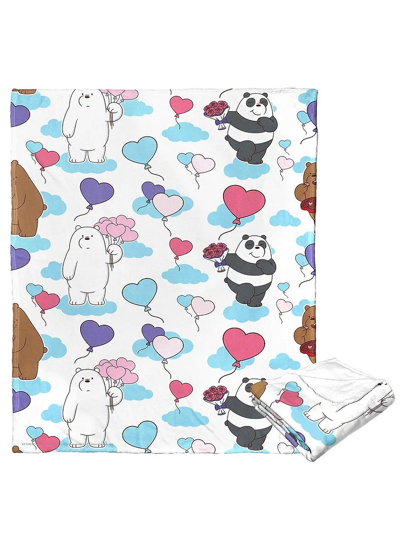 We Bare Bears Bears And Balloons Silk Touch Throw