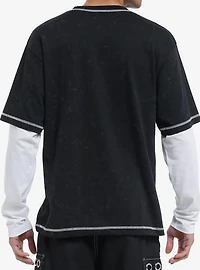 Skeleton Weapons Oversized Twofer Long-Sleeve T-Shirt