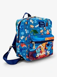 Loungefly Disney Lilo & Stitch Camping Allover Print Nylon Mini Backpack
