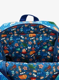 Loungefly Disney Lilo & Stitch Camping Allover Print Nylon Mini Backpack