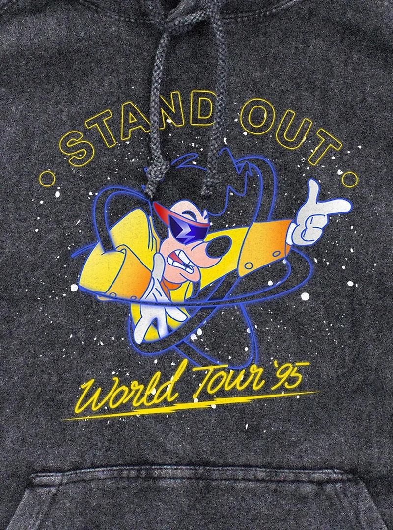 Disney A Goofy Movie Above The Crowd Powerline Mineral Wash Hoodie