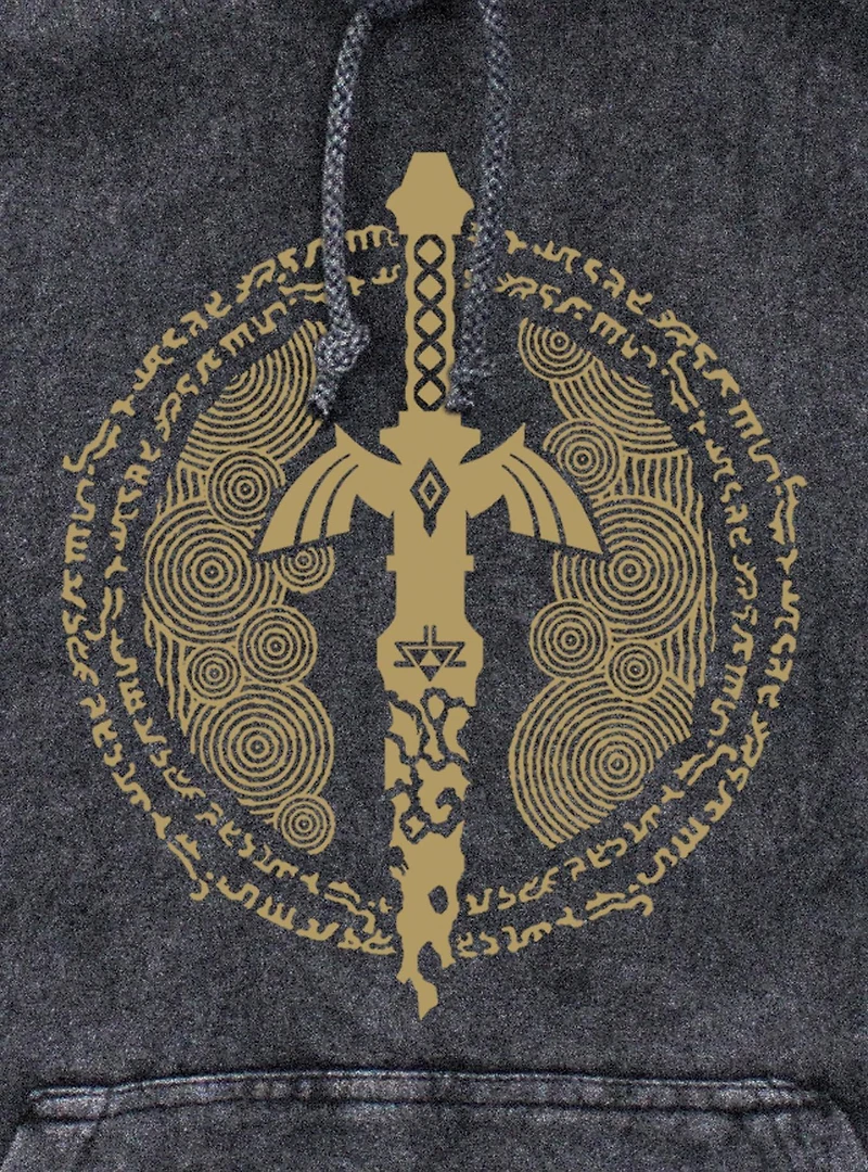 The Legend Of Zelda: Tears Of The Kingdom Master Sword Icon Mineral Wash Hoodie