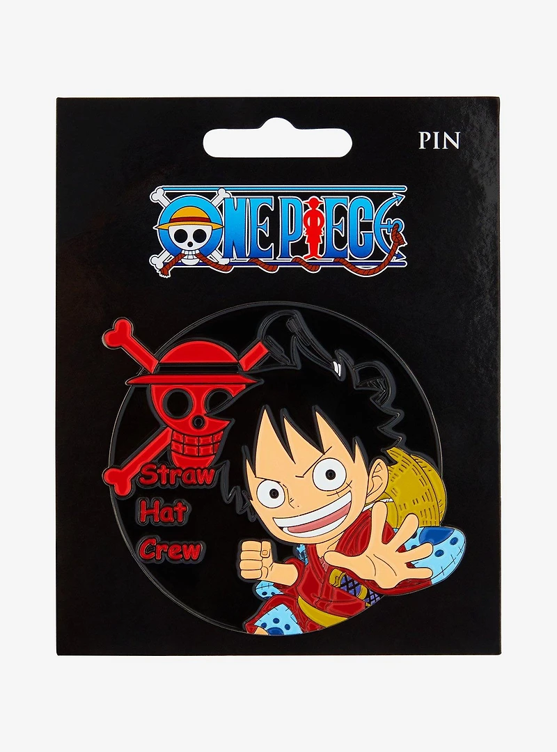 One Piece Luffy Straw Hat Crew Enamel Pin — BoxLunch Exclusive