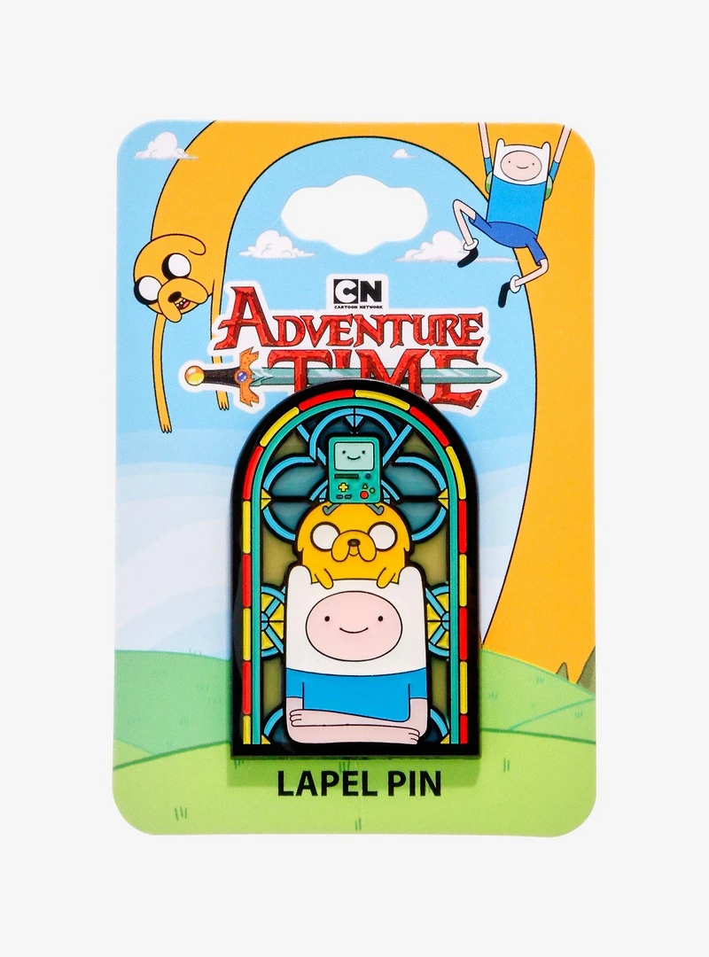 Adventure Time BMO, Jake, & Finn Stained Glass Portrait Enamel Pin - BoxLunch Exclusive