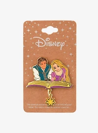 Disney Tangled Rapunzel & Flynn Rider Reading Dangling Charm Enamel Pin — BoxLunch Exclusive