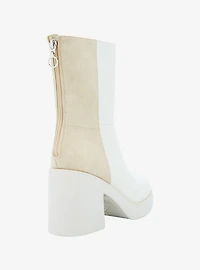 Dirty Laundry Cream & Taupe Color-Block Heel Boots