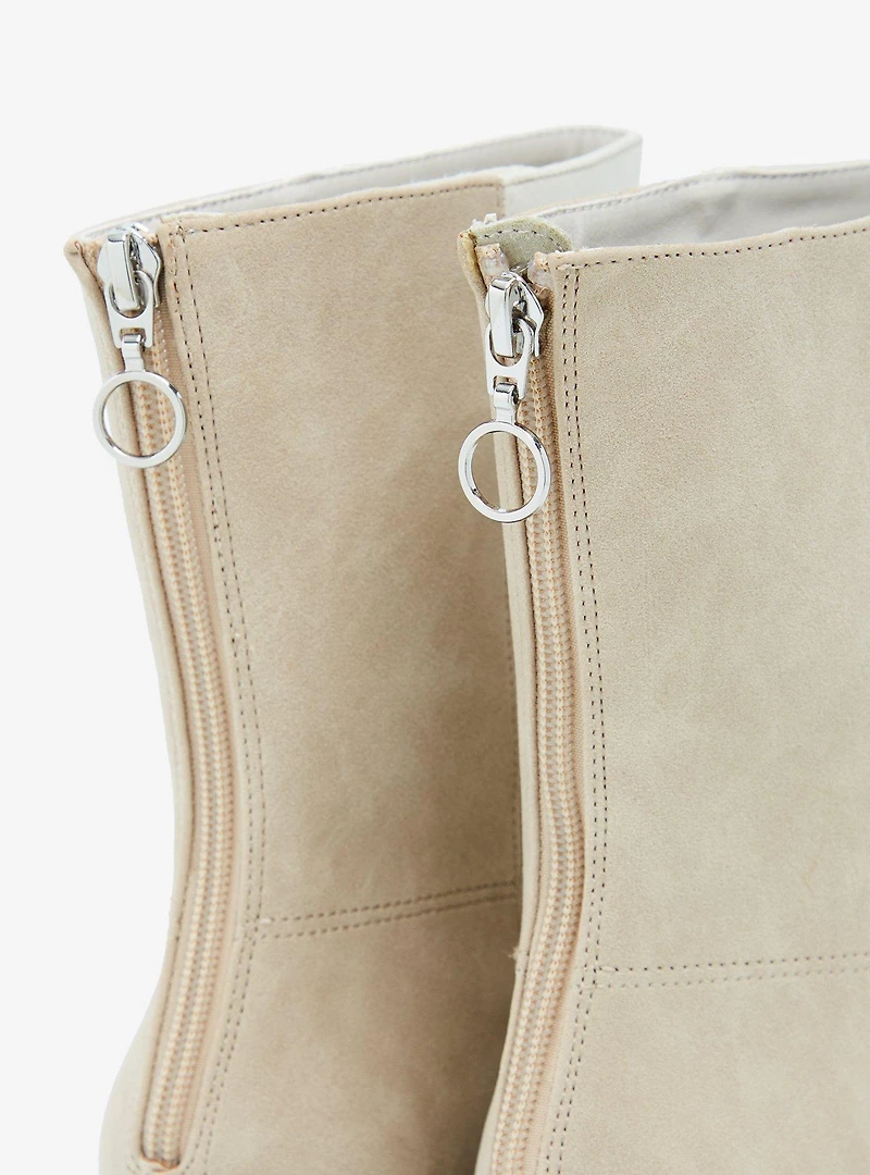 Dirty Laundry Cream & Taupe Color-Block Heel Boots