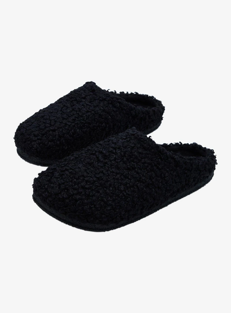 Dirty Laundry Black Sherpa Slippers