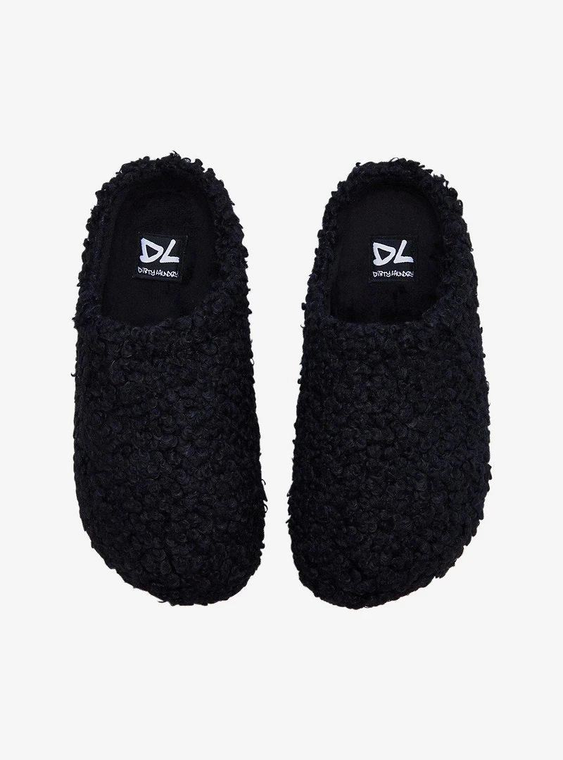Dirty Laundry Black Sherpa Slippers