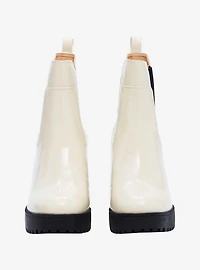 Chinese Laundry Cream & Black Heel Boots