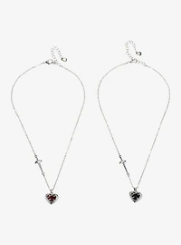 Social Collision® Heart Gem Sword Best Friend Necklace Set