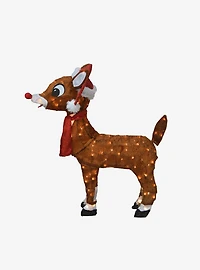 Rudolph the Red-Nosed Reindeer Santa Hat Scarf Yard Decor