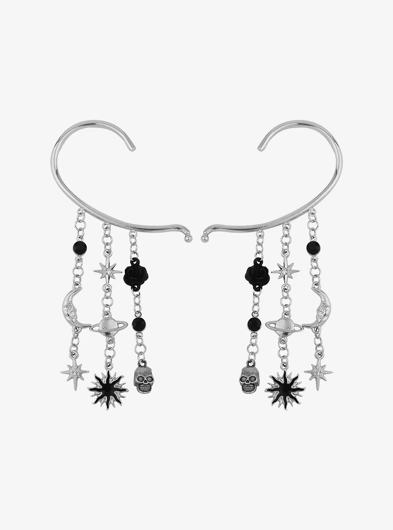 Cosmic Aura® Celestial Skull Cascading Ear Cuff Set