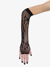 Butterfly Black Fishnet Gloves