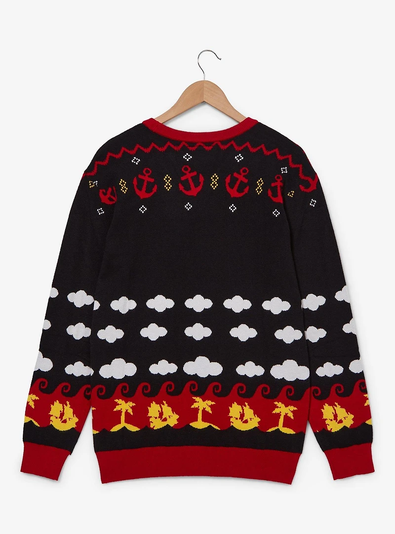 One Piece Straw Hat Jolly Roger Patterned Sweater - BoxLunch Exclusive