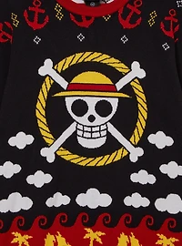 One Piece Straw Hat Jolly Roger Patterned Sweater - BoxLunch Exclusive