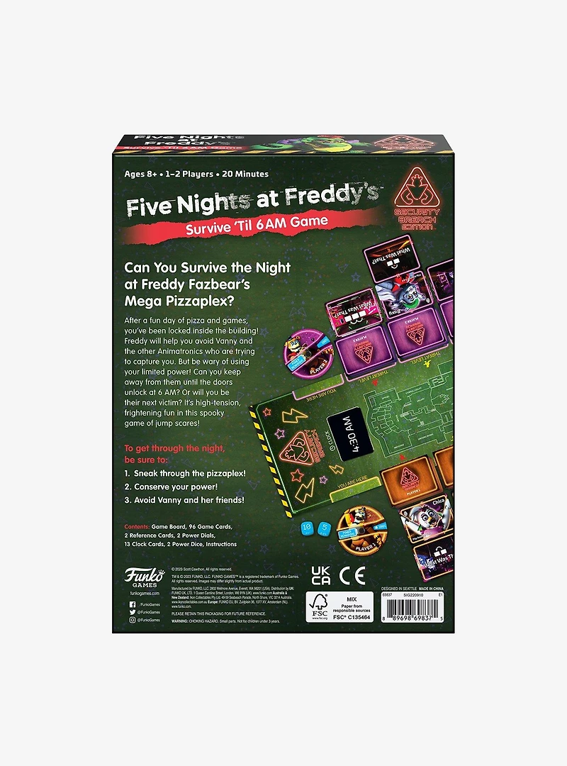 Funko Games Five Nights at Freddy's Survive 'Til 6AM Game: Security Breach Edition