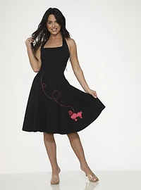 Black Hot Pink Poodle Skirt