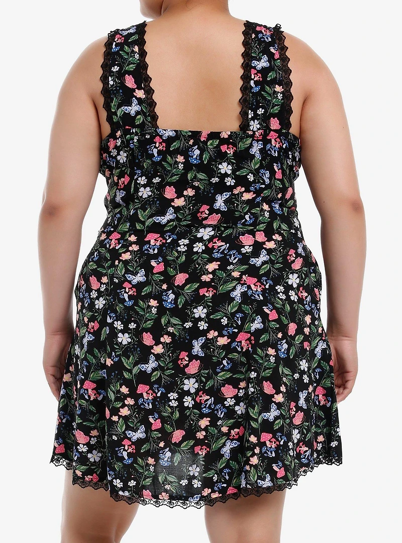 Thorn & Fable Butterfly Floral Lace Babydoll Dress Plus Size