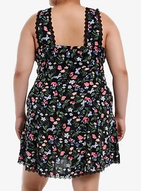 Thorn & Fable Butterfly Floral Lace Babydoll Dress Plus Size