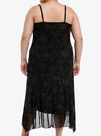 Thorn & Fable Skeleton Fairy Hanky Hem Maxi Slip Dress Plus Size