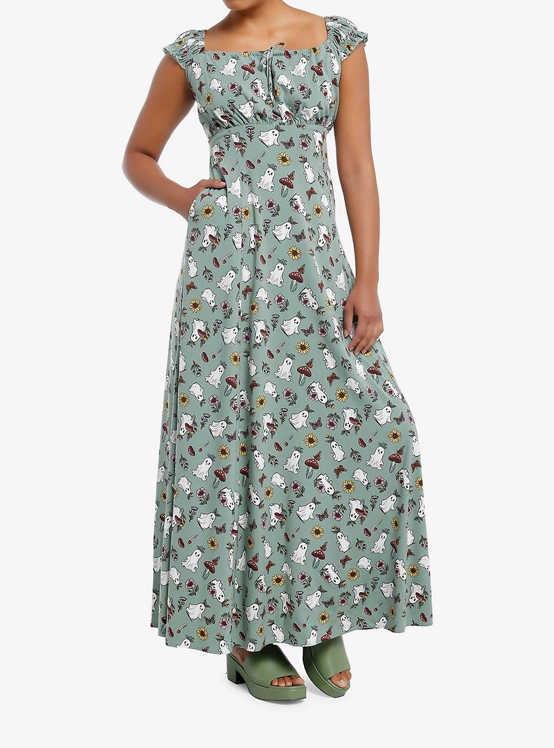 Thorn & Fable Mushroom Ghost Empire Maxi Dress